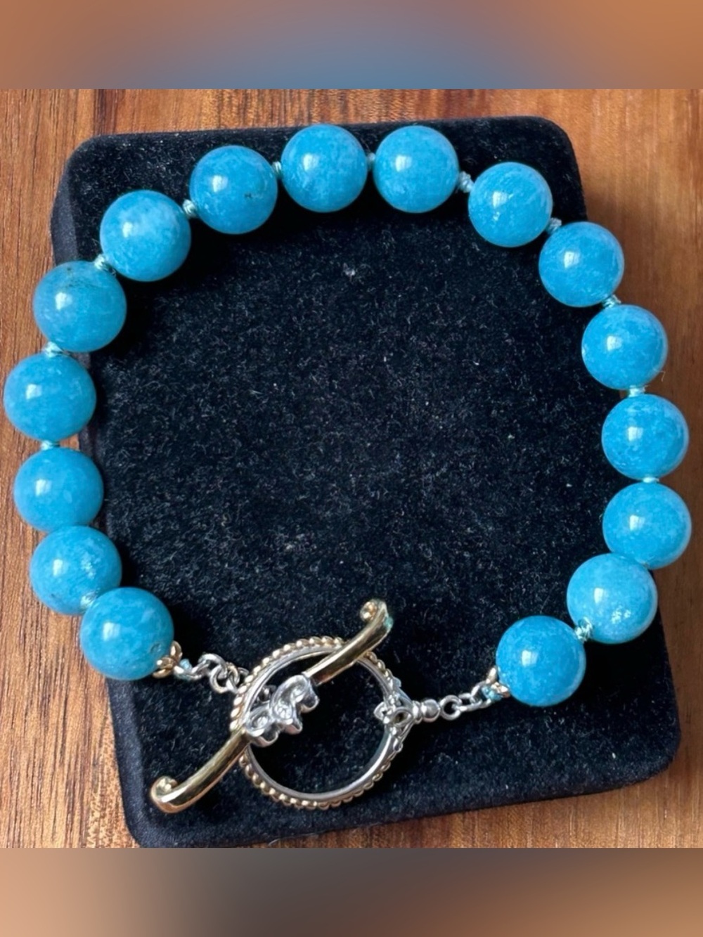 Gems En Vogue Michael Valitutti Sterling Silver 925 Aquamarine Beaded Bracelet